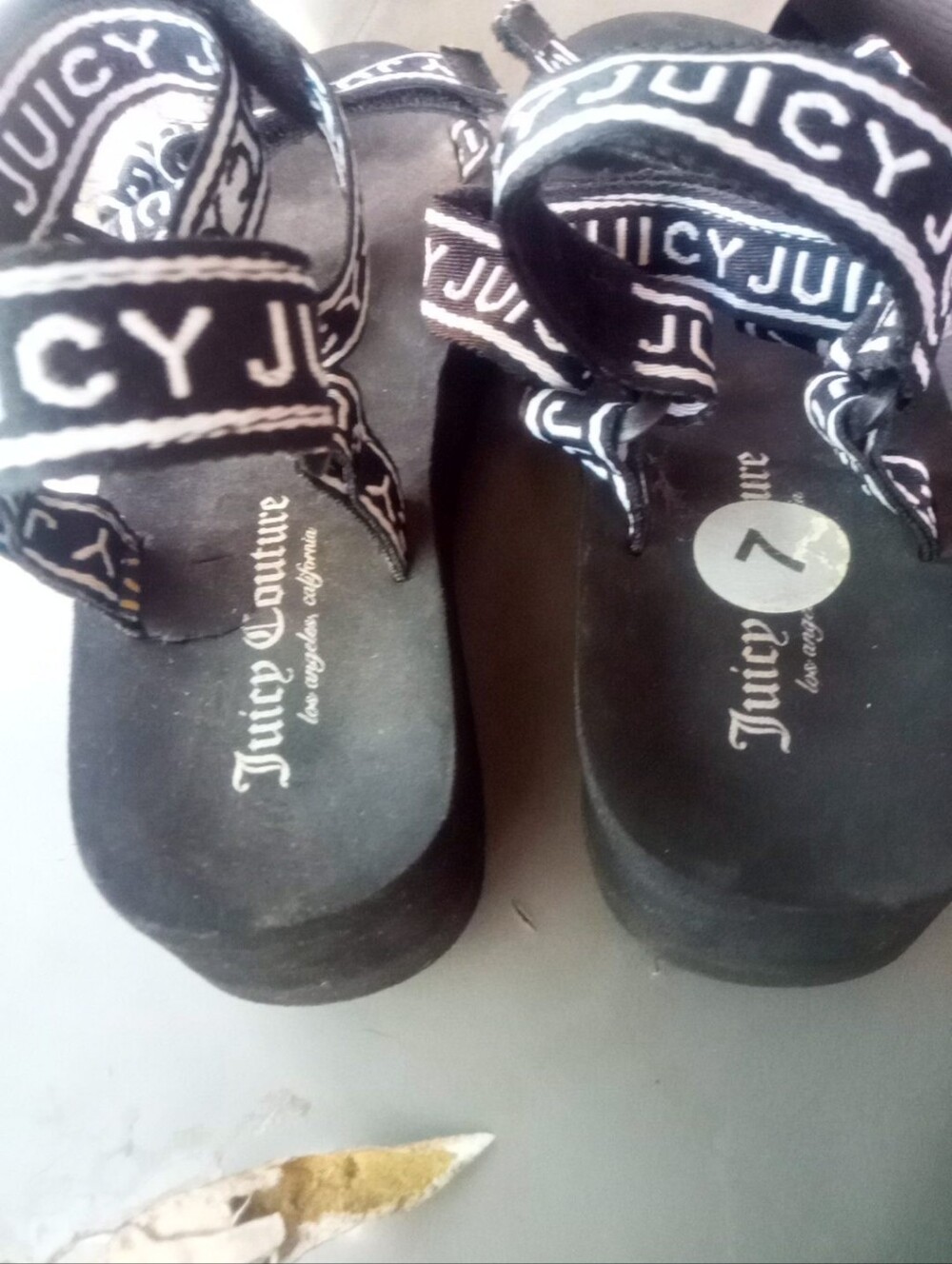 Juicy Couture Black Logo Strap Womens Sandals